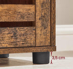 VASAGLE Dulap de baie, cu 3 compartimente deschise si spatiu de depozitare cu usa, 40x30x167cm, maro vintage