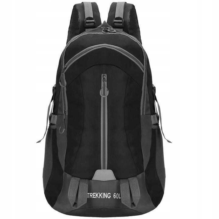 Rucsac tactic militar pentru drumetie, cu husa de ploaie, 60 litri, 25 kg, 60x43x22 cm, gri negru