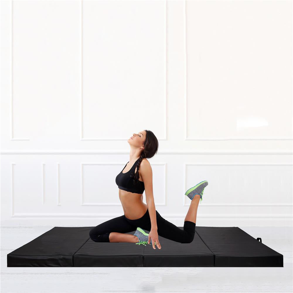 Saltea fitness groasa, dimensiune XXL, pentru antrenamente gimnastica, 240x120x5 cm, negru