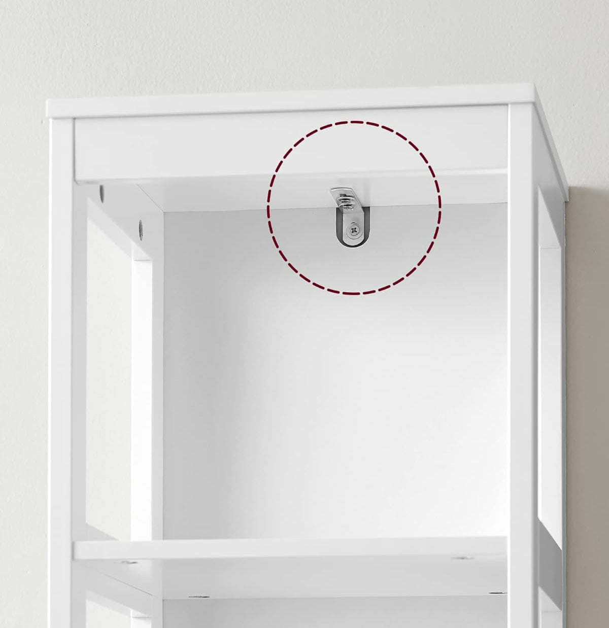 VASAGLE Dulap de baie tip coloana, din MDF, cu 2 sertare si 3 rafturi, 30x30x142 cm, alb