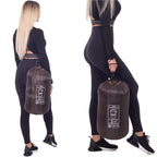 Sac de dormit tip mumie, cu geanta de transport, 220x80cm, 0-15grade, maro