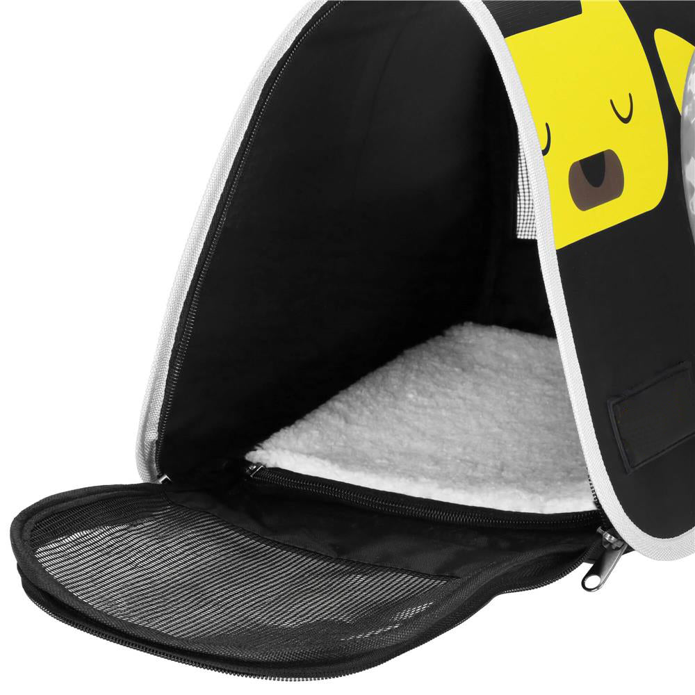 Geanta pentru transport animale mici, pentru caine si pisica, pliabila, 24x40x24 cm, negru