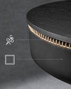 VASAGLE Masa de bar neagra, 59x59x(83-105) cm – inaltime reglabila, compartiment de depozitare