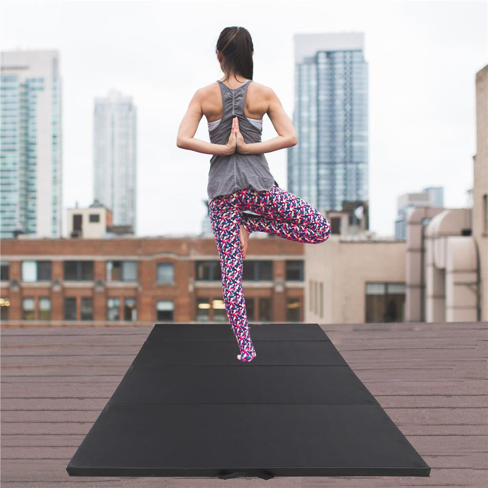 Saltea fitness groasa, dimensiune XXL, pentru antrenamente gimnastica, 240x120x5 cm, negru