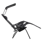 Sezlong pliabil  GC3, Relax Zero Gravity cu parasolar, 175cm, negru