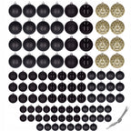 Set globuri de Craciun, 100 bucati, 3-6cm, negru auriu