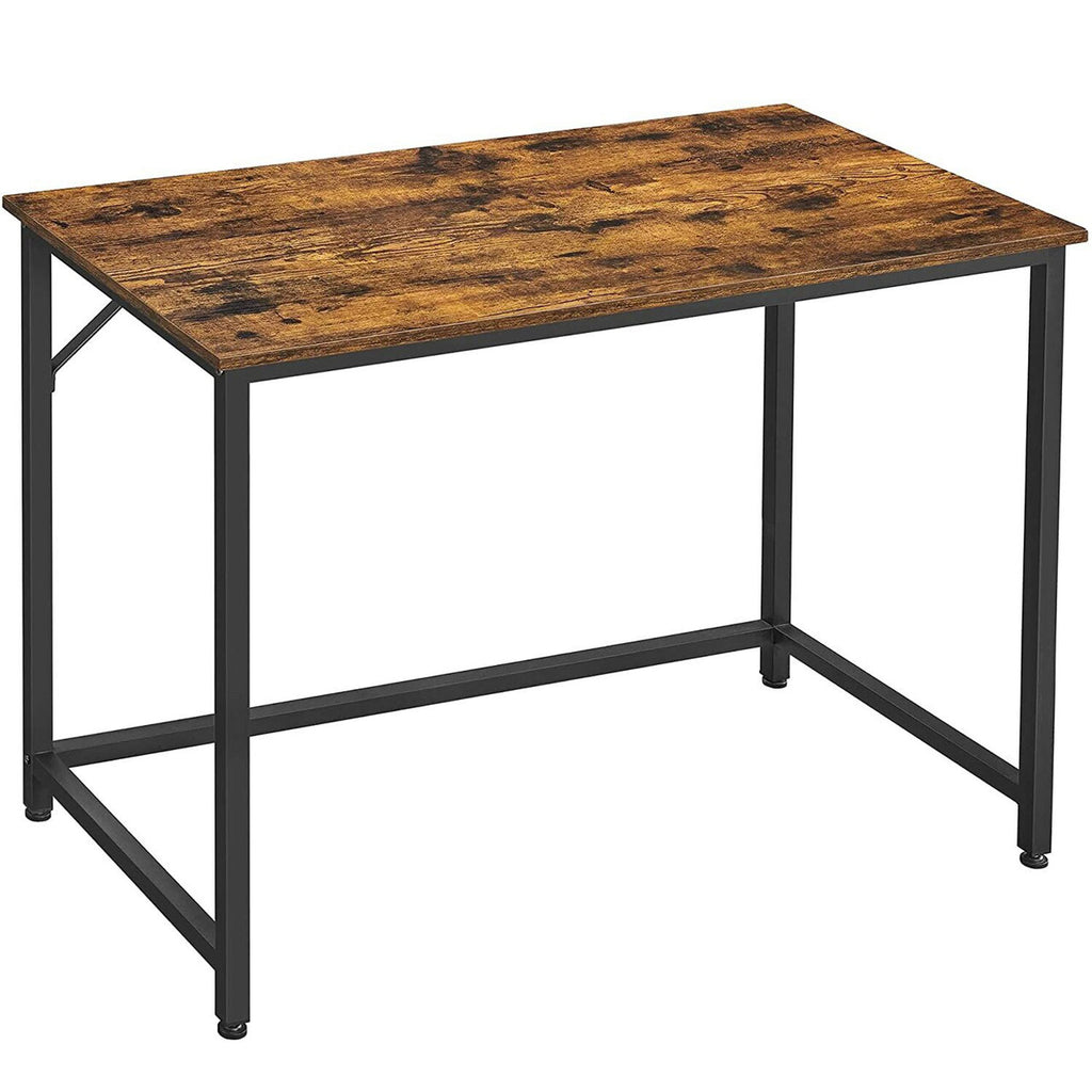 VASAGLE Birou cu cadru din otel, 50x100x75 cm, industrial, maro