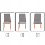 Set 4 huse universale pentru scaun, marime universala, poliester si spandex, 45 cm x 60 cm, negru