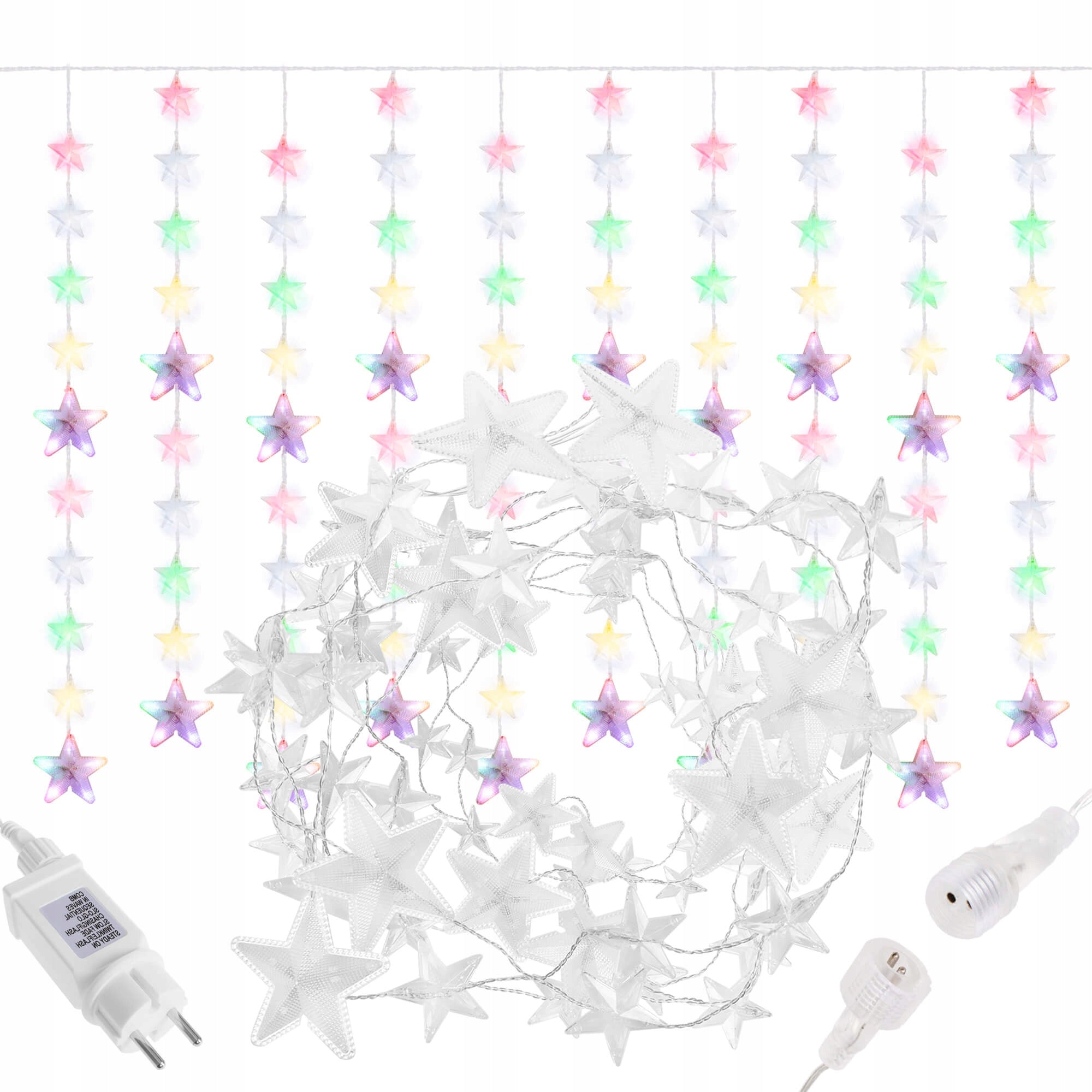 Instalatie lumina tip perdea cu 180 LED-uri, 2m, pentru interior/exterior, iluminare multicolor