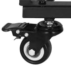 Masuta de cafea, cu cadru de otel si roti, industrial, 35x50x66 cm, maro wenge