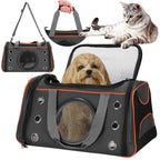 Geanta pentru transport animale mici-medii, pentru caine si pisica, pliabila, 24x48x33 cm, gri