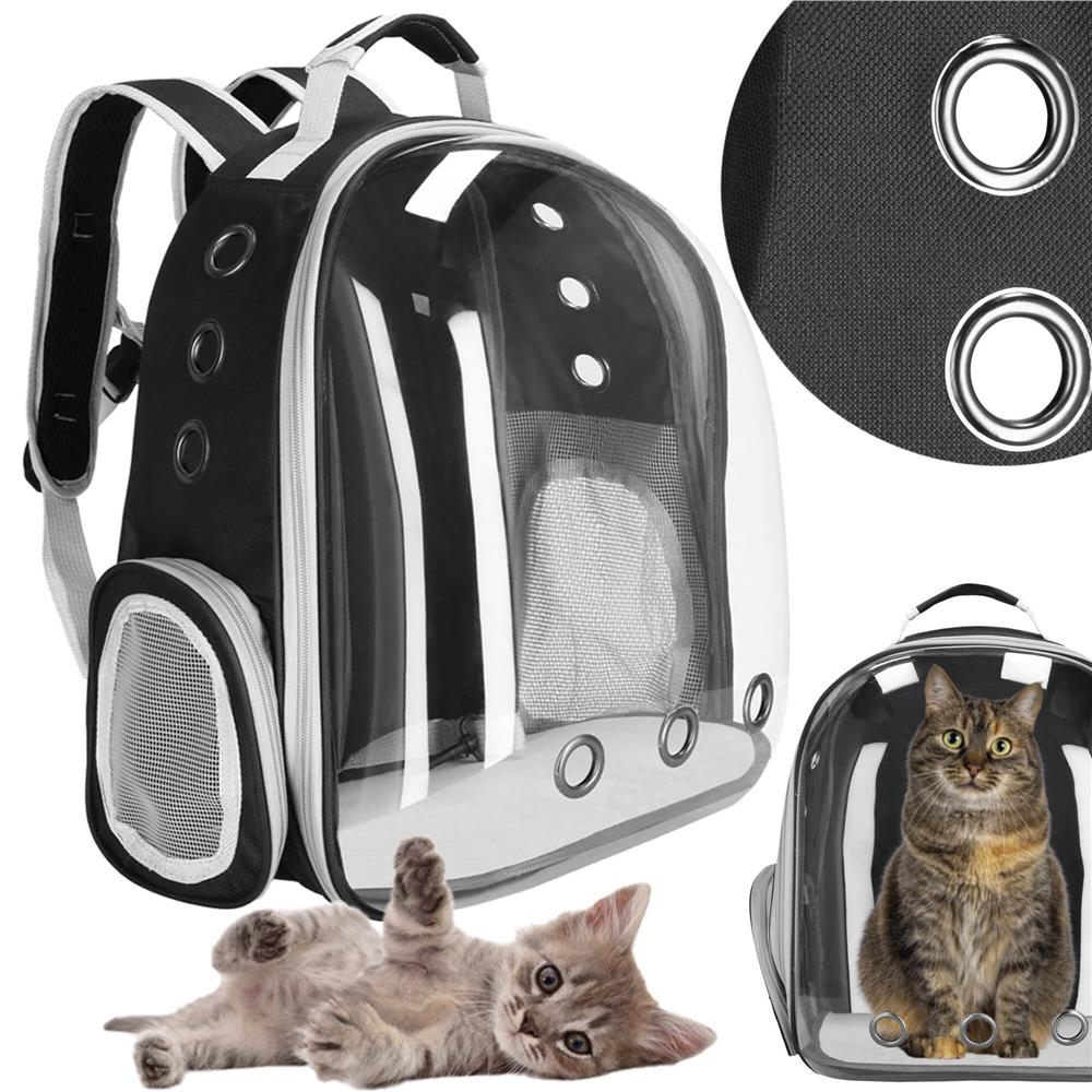 Rucsac transport animale talie mica-medie, maxim 12 kg, hublou panoramic transparent, buzunare laterale, gri