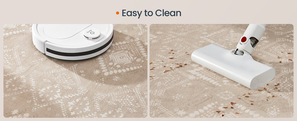 SONGMICS Covor decorativ antiderapant, stil boho, lavabil la masina, 80×150 cm, bej cappuccino