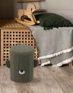 Taburet pentru copii, pliabil cu spatiu depozitare, 80kg, 28×34 cm, verde