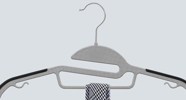 SONGMICS Set de 50 de umerase pentru haine, anti alunecare, bara de cravata si carlig pivotant, 42 cm, gri