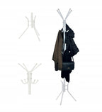 Cuier hol metalic 178 cm, 12 carlige, design minimalist, alb