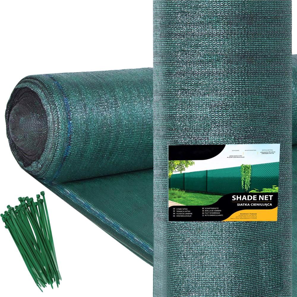 Plasa umbrire si intimitate pentru gard, 1m latime, 50m lungime, 140g densitate, verde
