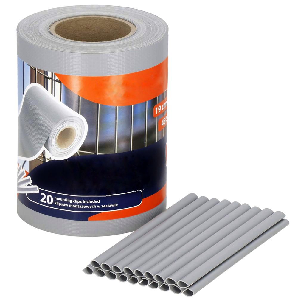 Panou de gard pentru intimitate in gradina, PVC, 35 x 0.19 m, gri