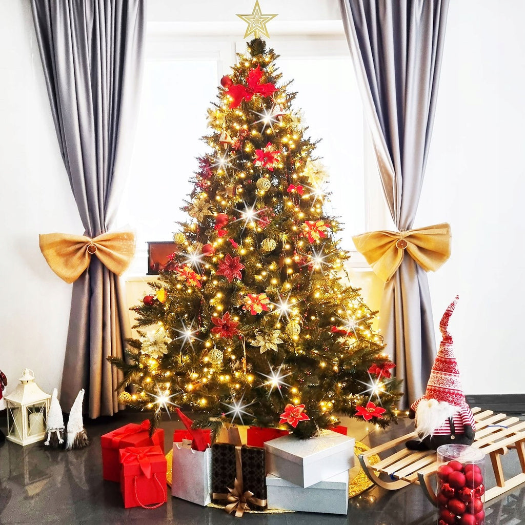 Instalatie lumini pentru bradul de Craciun, 41,5 metri, 500 LED-uri cu flash, galben