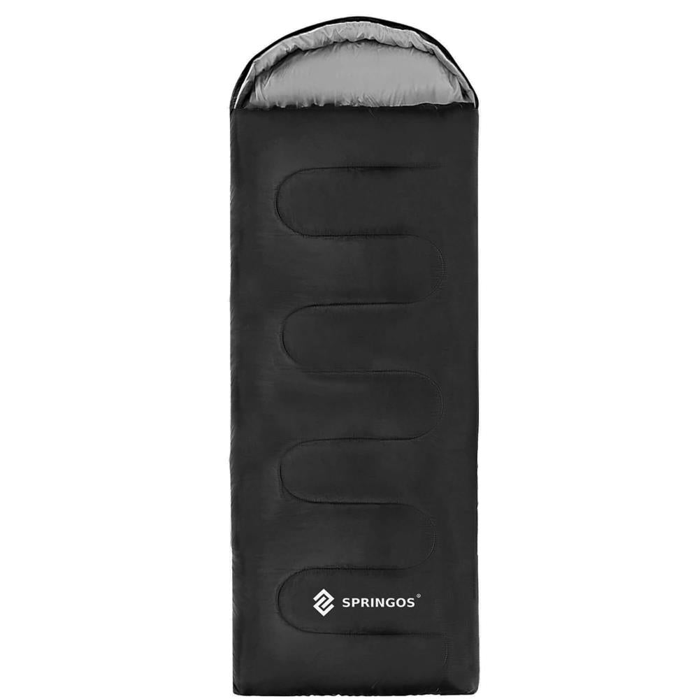 Sac de dormit tip mumie, cu geanta de transport, 210x73cm, 8-20grade, culoare negru