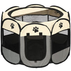 Tarc pliabil pentru animale de companie, diametru 114cm, gri crem