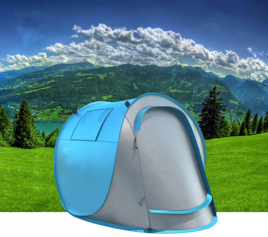 Cort plaja si picnic , protectie UV, 210x130x90 cm, albastru gri