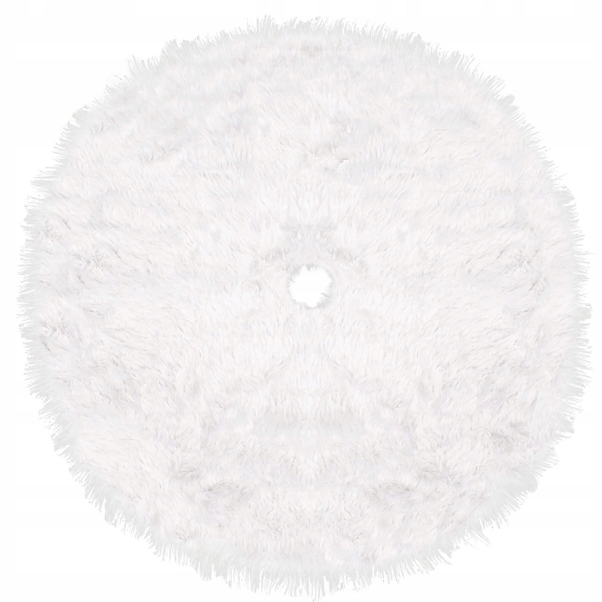 Covoras de pus sub bradul de Craciun, diametru 115 cm, imitatie blana alba