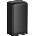 SONGMICS Cos de gunoi din otel, cu pedala si soft-close, galeata interioara, 30 litri, negru