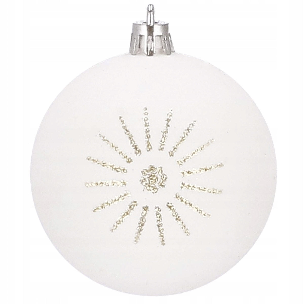 Set globuri de Craciun cu modele de sarbatori, 30 bucati, 5cm, alb auriu