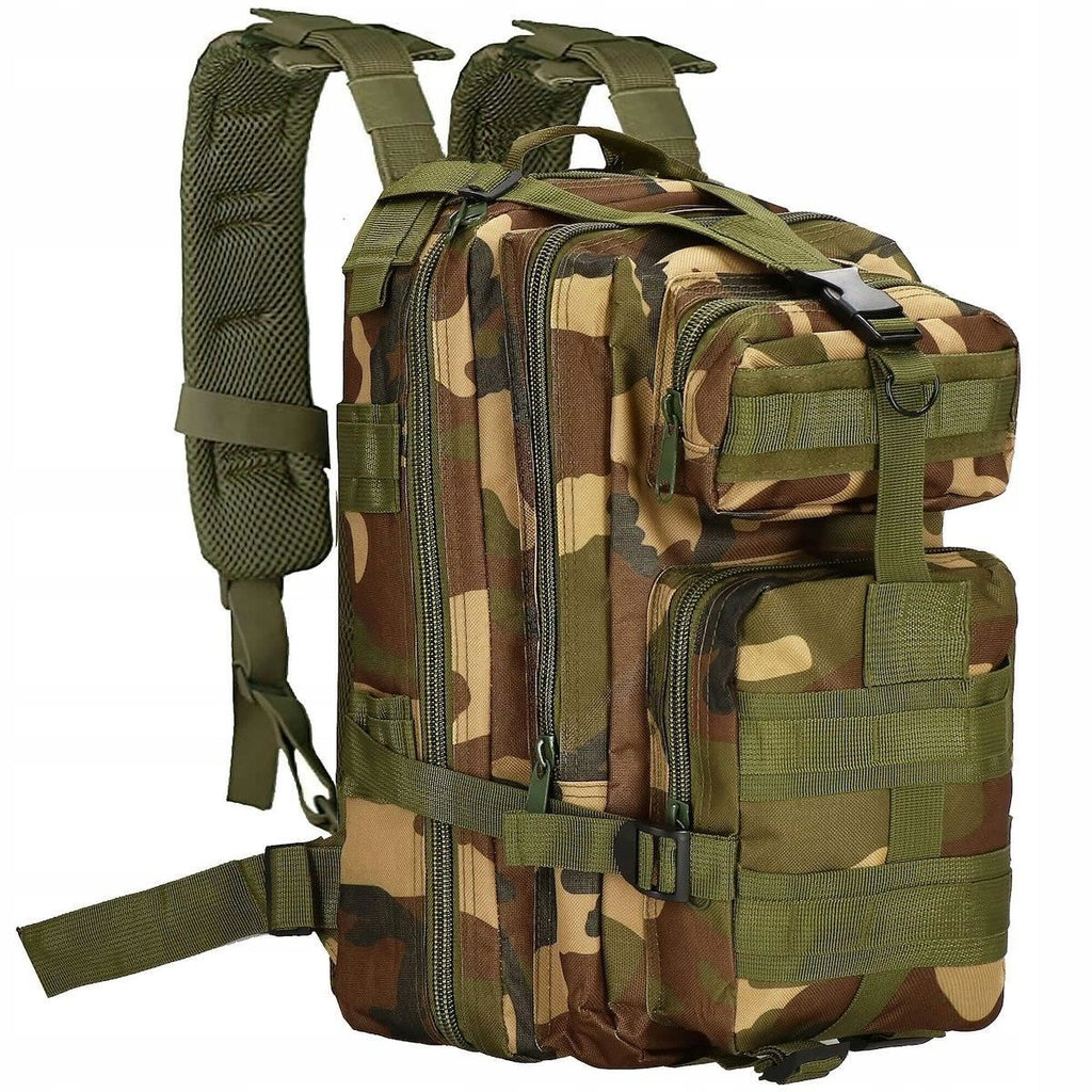 Rucsac militar pentru drumetie, impermeabil, ultra usor, 4 compartimente, culoare camo