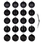 Set globuri de Craciun, 20 bucati, 5 modele, 6cm, negru