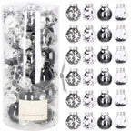 Set globuri de Craciun Inedit, 24 bucati, 5cm, transparente cu interior negru