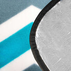 Patura pentru picnic sau plaja, cu folie izolatoare si maner, 160x200cm, alb albastru