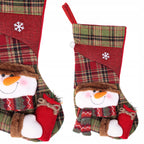 Decoratiune Craciun, soseta pentru cadouri cu om de zapada, 42cm, rosu