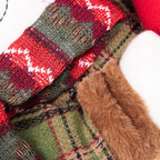 Decoratiune Craciun, soseta pentru cadouri cu om de zapada, 42cm, rosu