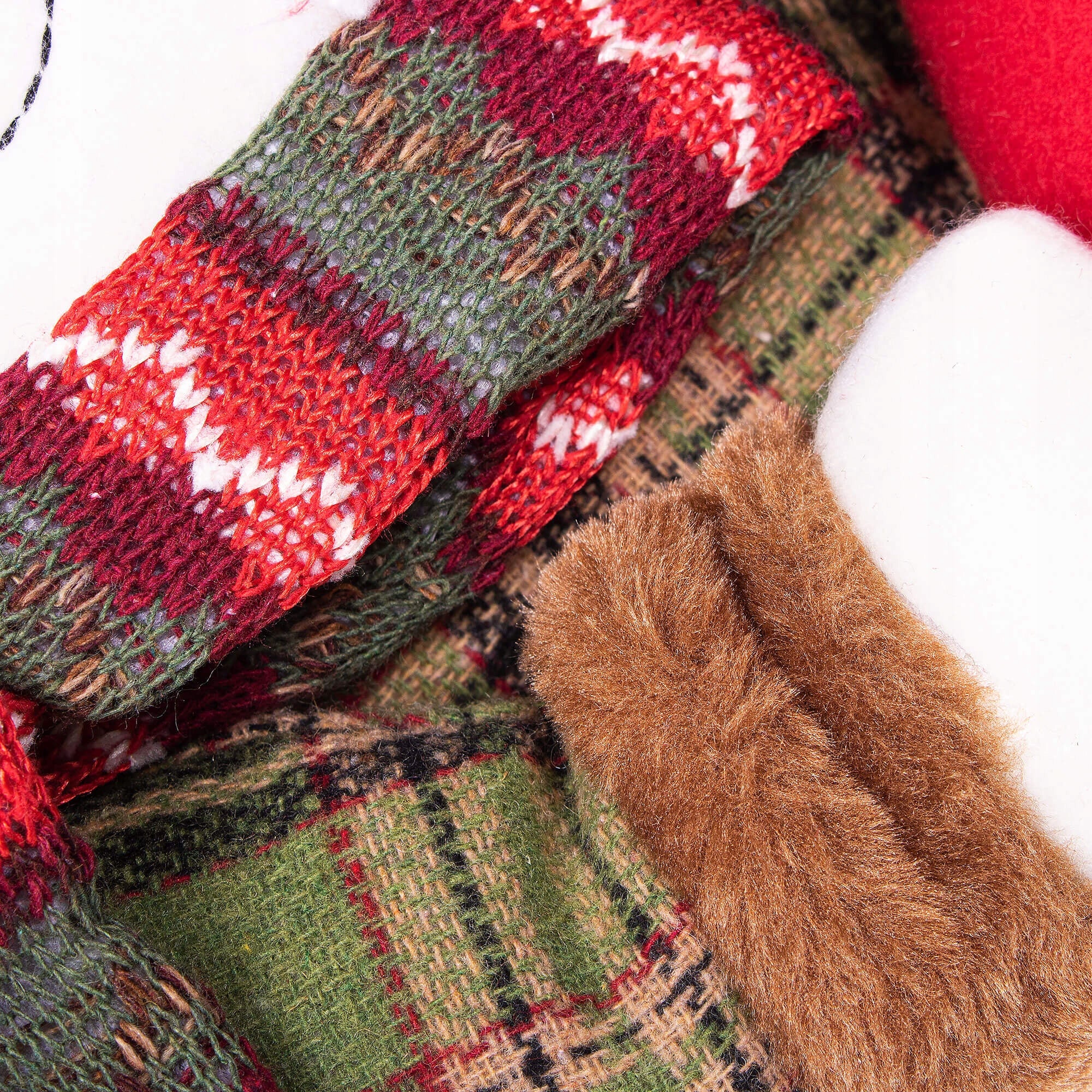 Decoratiune Craciun, soseta pentru cadouri cu om de zapada, 42cm, rosu