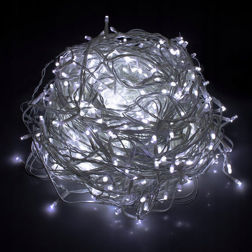(DL) Ghirlanda luminoasa tip perdea 200 LED-uri, 8m, pentru interior/exterior, iluminare alba
