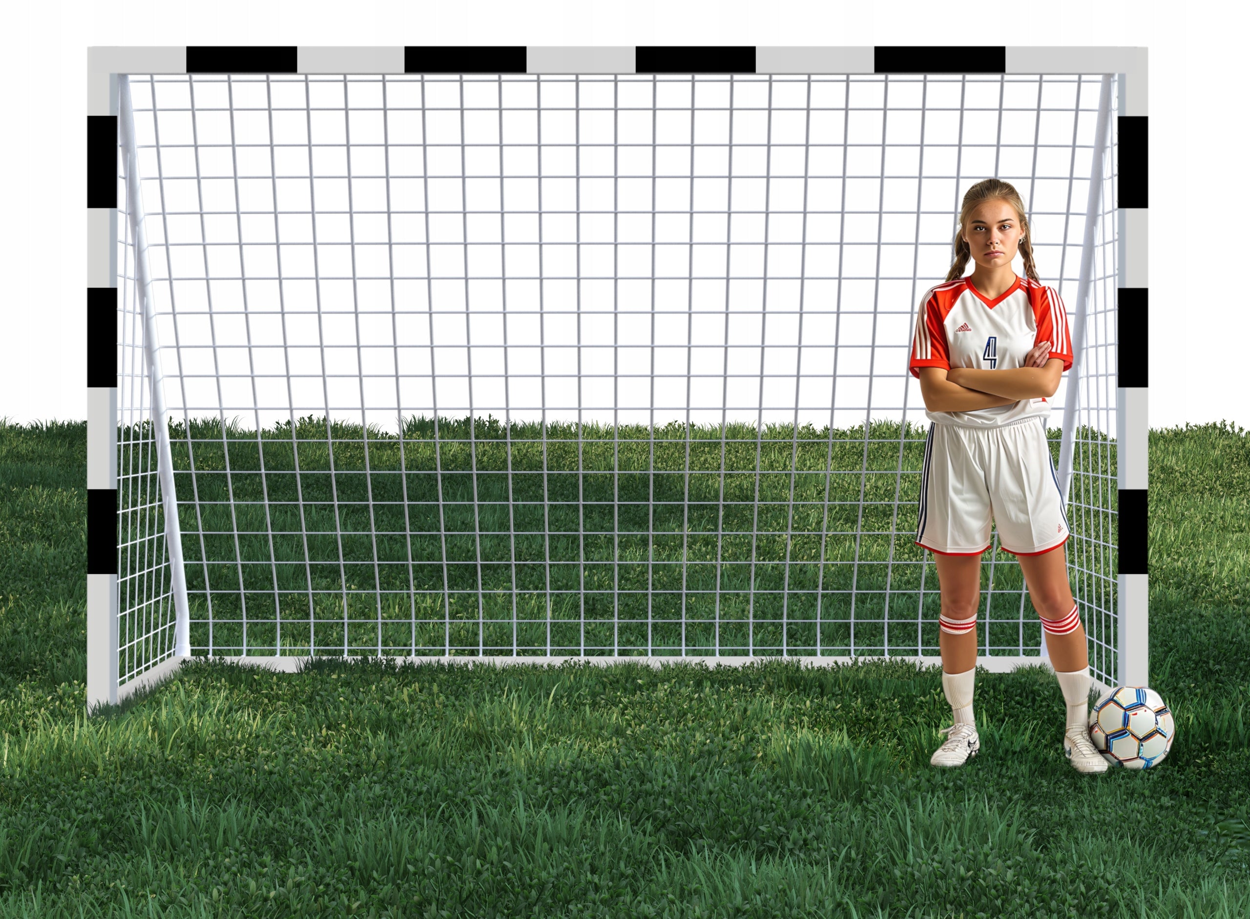 Poarta de fotbal din otel, 200x300 cm, profil 38mm, cu elemente de fixare