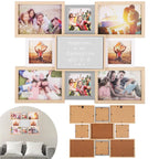 Rama foto de perete, colaj de 8 fotografii, 41x51cm, alb si gri