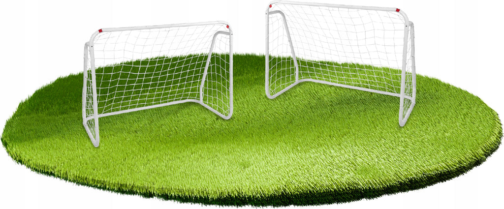 Set 2 porti de fotbal metalice, 96x124cm, profil 28mm, cu elemente de fixare
