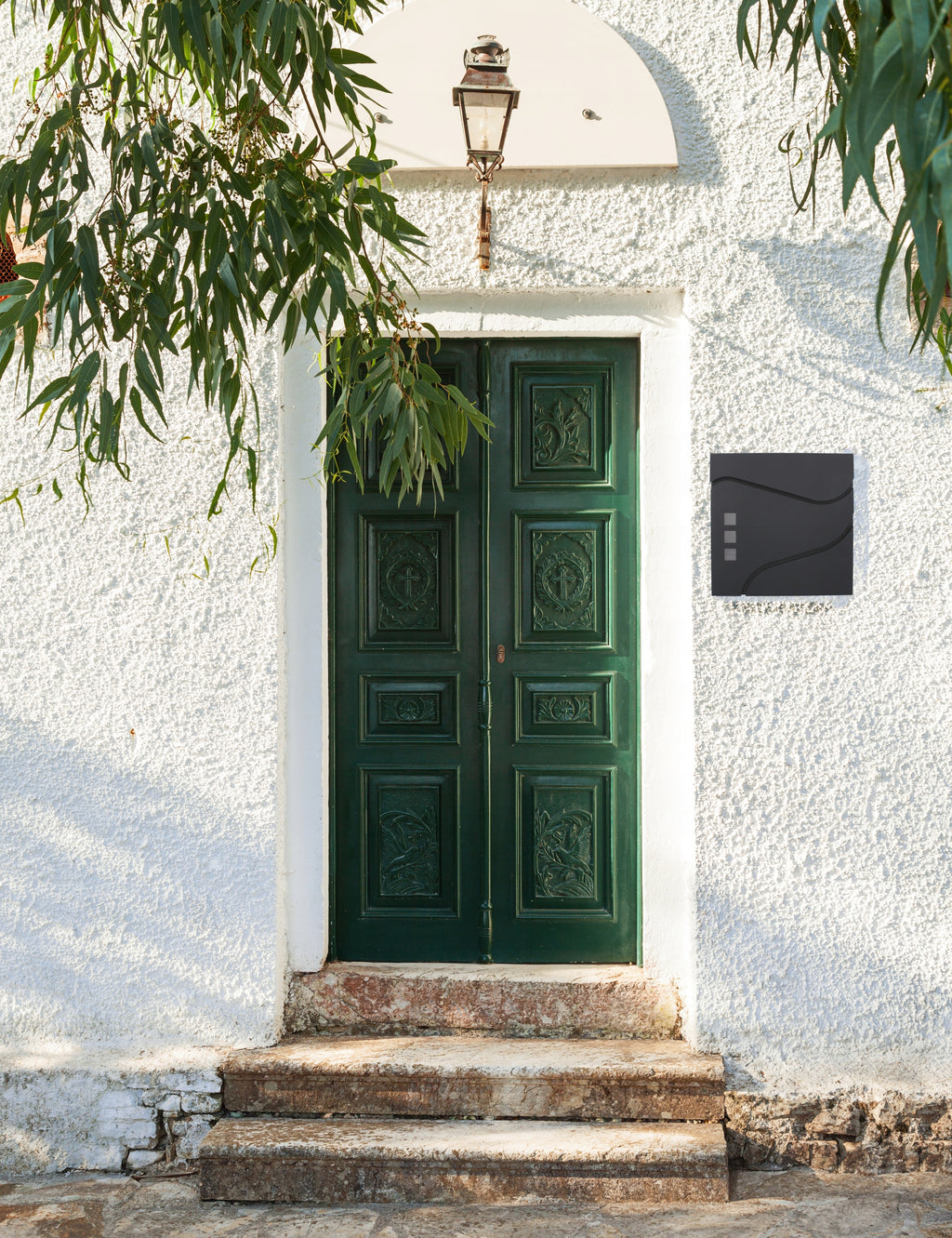 Cutie postala de exterior, pentru gard sau perete, din otel zincat, cu incuietoare, 37x11x37cm, gri inchis