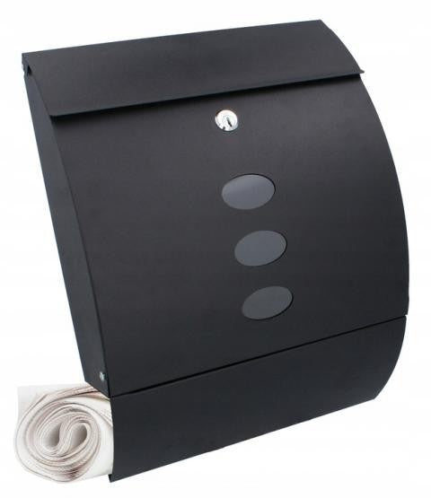 Cutie postala de exterior, pentru gard sau perete, din otel zincat, cu incuietoare, 40x12x30cm, gri argintiu