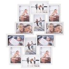 Rama foto de perete, colaj de 12 fotografii, 50x59cm, alb