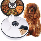 Hranitor automat pentru caini si pisici, sunet hranire, capacitate dispenser 6x70gr, cu display digital