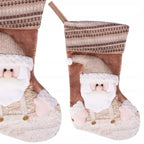 Decoratiune Craciun, soseta pentru cadouri cu Mos Craciun 45cm, maro