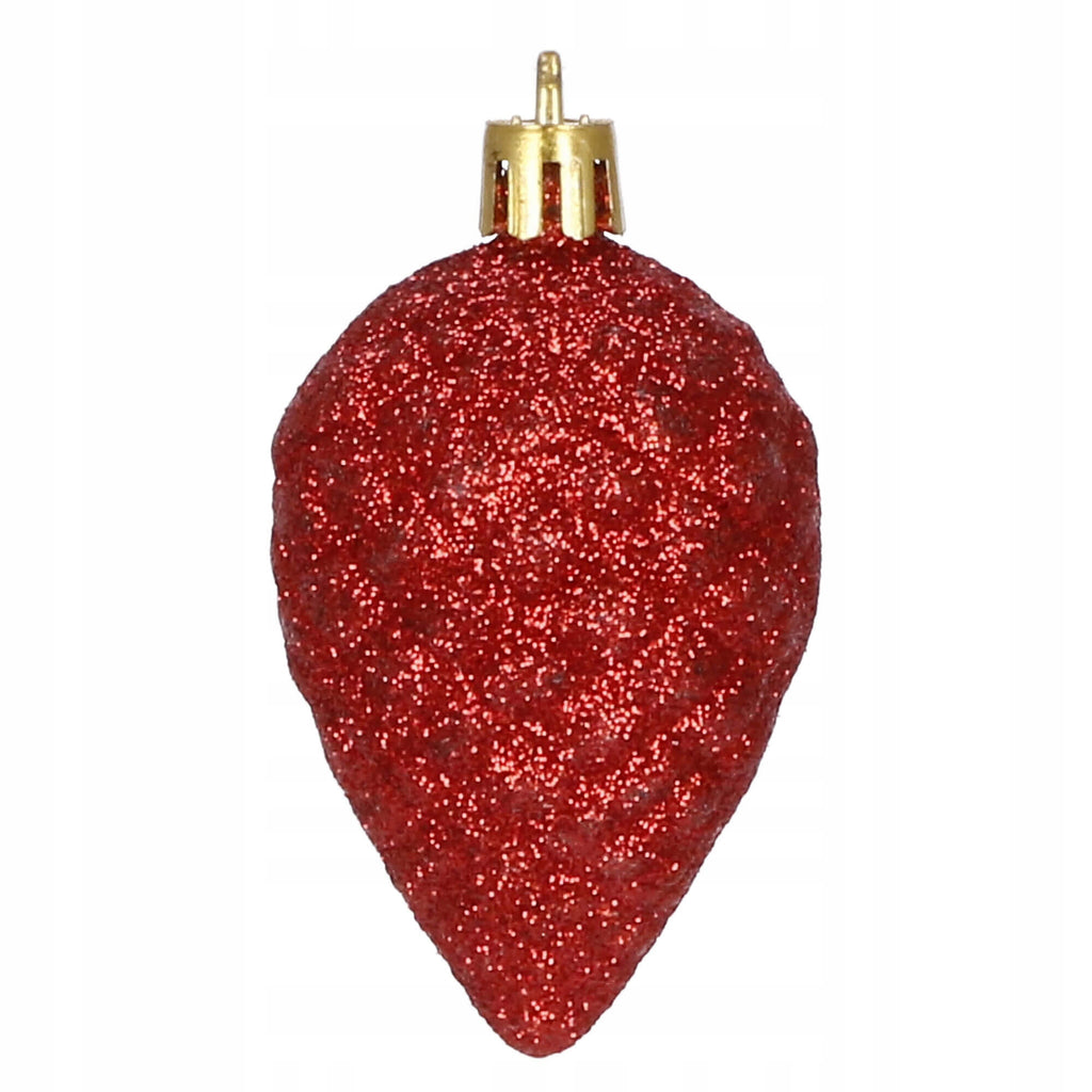 Set globuri si decoratiuni de Craciun, 51 piese, diverse dimensiuni, rosu
