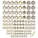 Set globuri de Craciun, 100 bucati, 3-6cm, auriu