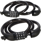 Lant antifurt bicicleta si trotineta, inchidere cifru, lungime 95 cm, Otel, Negru