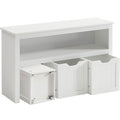 VASAGLE Comoda cu spatiu depozitare jucarii, 3 dulapuri mobile, 102x30x60 cm, alb