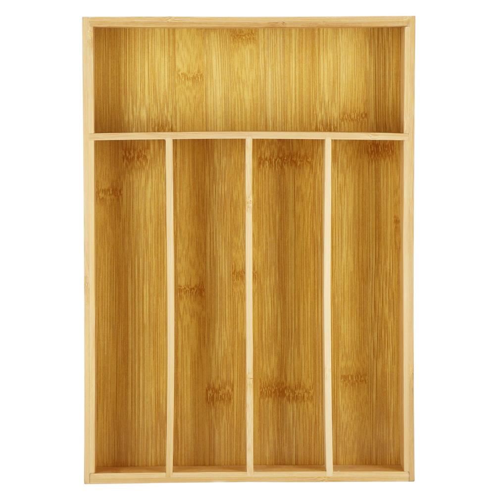 Organizator tacamuri si ustensile bucatarie, bambus, 25x35x5cm